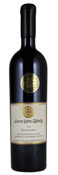 1999 Seven Lions Winery Martinelli & Duckhorn Vineyard Zinfandel, 750ml