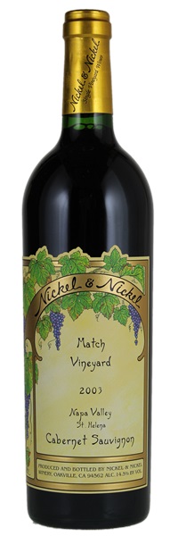 2003 Nickel and Nickel Match Vineyard Cabernet Sauvignon, 750ml