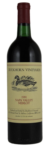 1981 Duckhorn Vineyards Napa Valley Merlot, 750ml