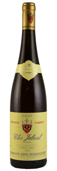 1998 Zind-Humbrecht Pinot Gris Clos Jebsal Turckheim Vendages Tardives, 750ml