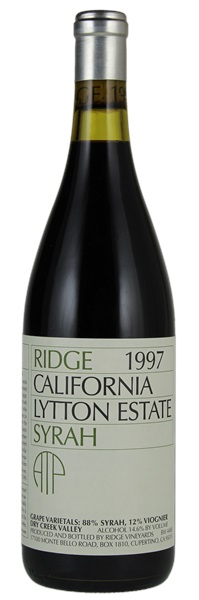 1997 Ridge Lytton Estate Syrah ATP, 750ml