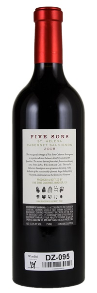 2008 Five Sons Cabernet Sauvignon, 750ml