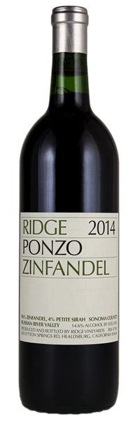 2014 Ridge Ponzo Vineyard Zinfandel, 750ml