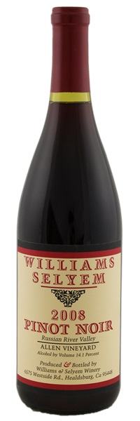 2008 Williams Selyem Allen Vineyard Pinot Noir, 750ml