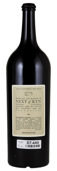 2013 Sine Qua Non Next Of Kyn No. 7 Red, 1.5ltr