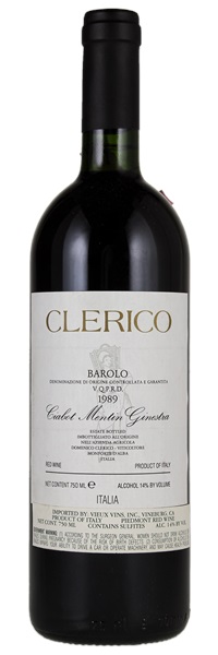 1989 Clerico Barolo Ciabot Mentin Ginestra, 750ml