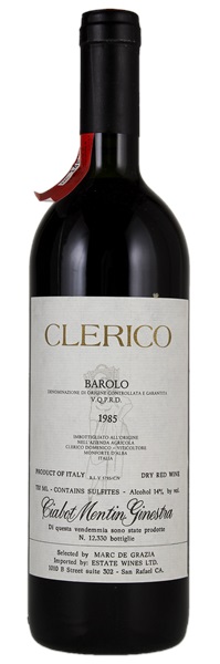 1985 Clerico Barolo Ciabot Mentin Ginestra, 750ml