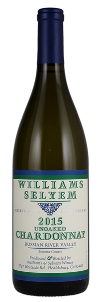 2015 Williams Selyem Unoaked Russian River Valley Chardonnay, 750ml