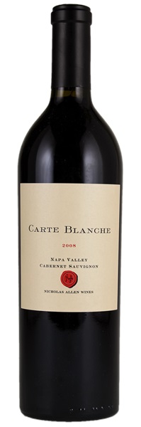 2008 Nicholas Allen Wines Carte Blanche Cabernet Sauvignon, 750ml