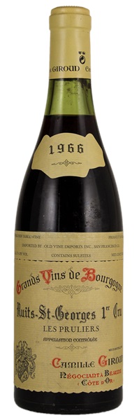 1966 Camille Giroud Nuits St-Georges Les Pruliers, 750ml
