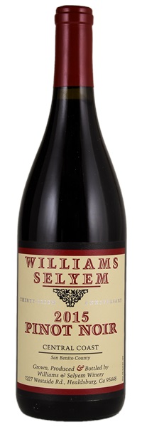 2015 Williams Selyem Central Coast Pinot Noir, 750ml