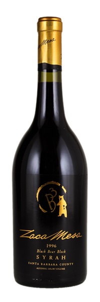 1996 Zaca Mesa Black Bear Block Syrah, 750ml