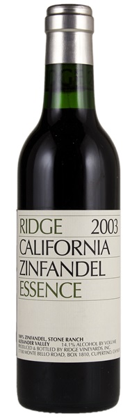 2003 Ridge Essence Zinfandel, 375ml