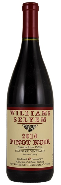 2014 Williams Selyem Calegari Vineyard Pinot Noir, 750ml