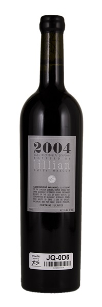 2004 Lillian Winery Blue Label Syrah, 750ml