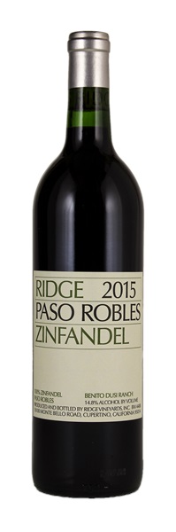 2015 Ridge Paso Robles Zinfandel, 750ml