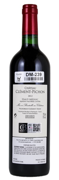 2012 Château Clement-Pichon, 750ml