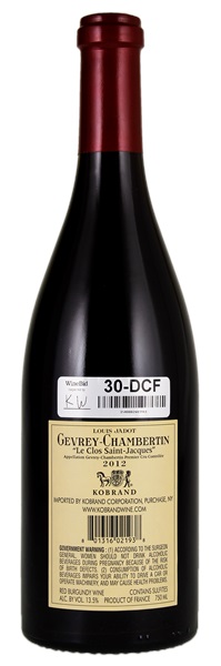 2012 Louis Jadot Gevrey-Chambertin Clos St. Jacques, 750ml
