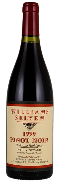 1999 Williams Selyem Weir Vineyard Pinot Noir, 750ml