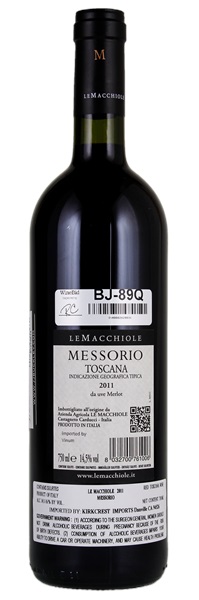 2011 Le Macchiole Messorio, 750ml