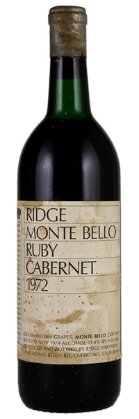 1972 Ridge Ruby Cabernet, 750ml