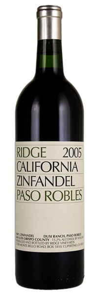 2005 Ridge Paso Robles Zinfandel, 750ml