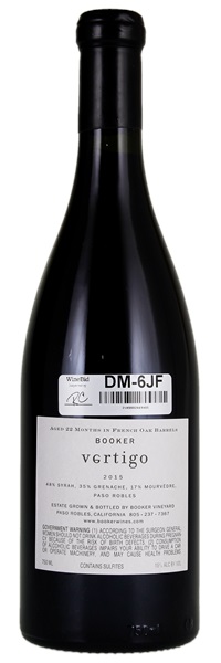 2015 Booker Vineyard Vertigo 22 Months, 750ml