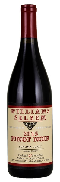2015 Williams Selyem Sonoma Coast Pinot Noir, 750ml