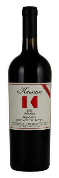 2002 Robert Keenan Winery Spring Mountain District Reserve Merlot, 750ml