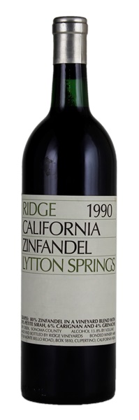 1990 Ridge Lytton Springs Zinfandel, 750ml