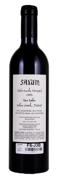 2015 Saxum Paderewski Vineyard, 750ml