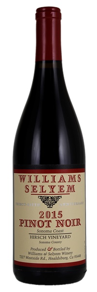 2015 Williams Selyem Hirsch Vineyard Pinot Noir, 750ml