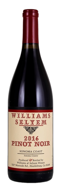 2016 Williams Selyem Sonoma Coast Pinot Noir, 750ml