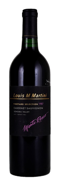 1987 Louis M. Martini Monte Rosso Vineyard Selection Cabernet Sauvignon, 750ml