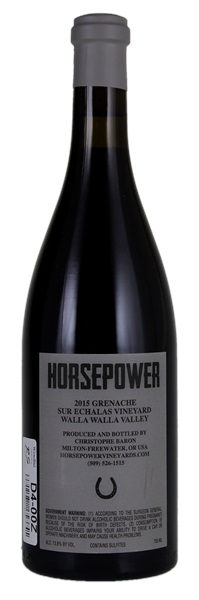 2015 Horsepower Vineyards Sur Echalas Vineyard Grenache, 750ml