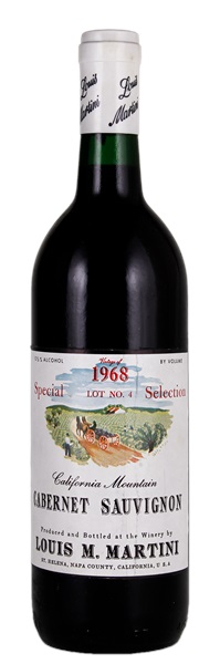 1968 Louis M. Martini Special Selection Lot 4 Cabernet Sauvignon, 750ml