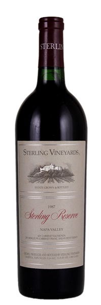 1987 Sterling Vineyards Reserve Red Table Wine (SVR), 750ml