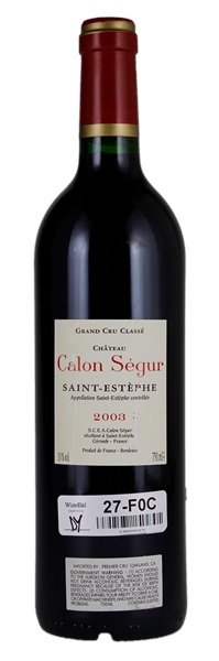 2003 Château Calon-Segur, 750ml