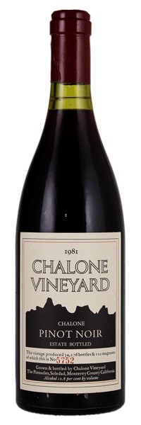 1981 Chalone Vineyard Estate Pinot Noir, 750ml