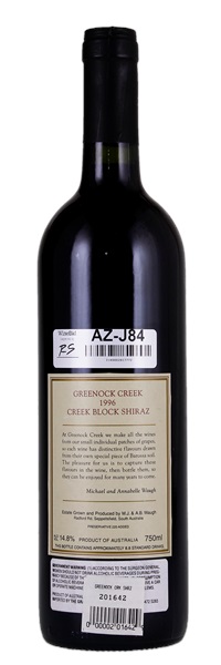 1996 Greenock Creek Creek Block Shiraz, 750ml