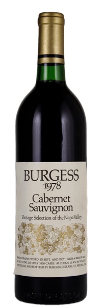 1978 Burgess Vintage Selection Cabernet Sauvignon, 750ml