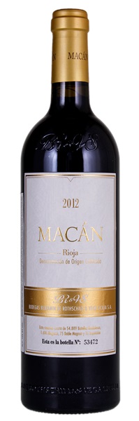 2012 Benjamin Rothschild & Vega Sicilia Macan, 750ml