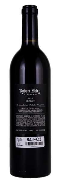 2014 Robert Foley Vineyards Claret, 750ml