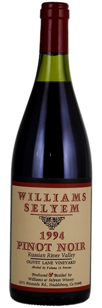 1994 Williams Selyem Olivet Lane Vineyard Pinot Noir, 750ml